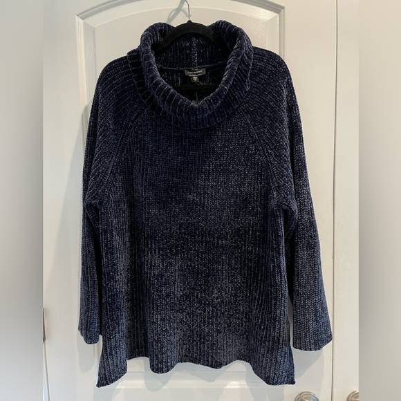NWT Lucky Brand Navy Blue Turtleneck Sweater Women’s Size XL - Picture 3 of 6